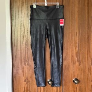 Spanx Faux Leather Leggings, 1X, 1TG, Black, NWT